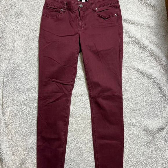 CAbi Burgundy Maroon Skinny Ankle Pants size 4 women's boho dark academia - Picture 1 of 7